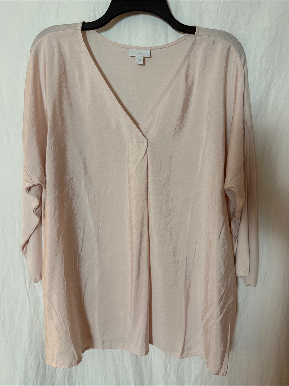 J. Jill Soft Blush V-Neck Draped Blouse